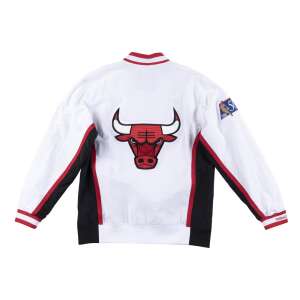 Mitchell & Ness Chicago Bulls 96' Authentic Warm Up Jacket Mantel Männer Weiß M 105092141 - Jacken für Herren