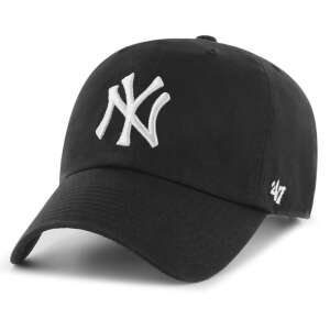 47 Brand New York Yankees CLEAN UP baseball cap, black, front view - For man