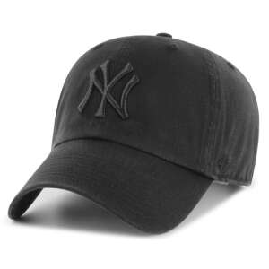 New York Yankees 47 Brand CLEAN UP baseball cap, black, front view - Fashion & Clothing