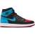 Nike Air Jordan 1 High OG férfi kosárlabda cipő, fekete, kék és piros, oldalnézet
