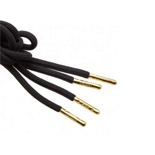 CREP PROTECT Pre-Treated Round Black Shoe Laces with Gold Tips