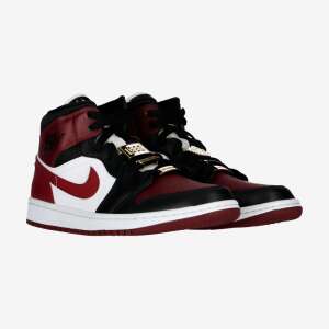 Air Jordan 1 Mid SE Herren Basketballschuhe, rot und schwarz, Seitenansicht - Schuhe für Damen