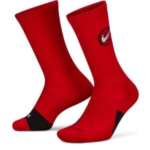 Nike Everyday Cushioned Basketball Socks, red with white swoosh and basketball logo - Nike