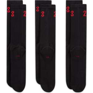 3-pack Jordan Essentials black crew socks with red 23 logo - For man