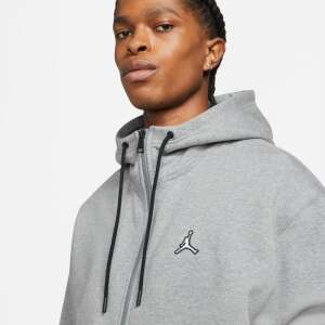 Jordan Essentials Fleece Full Zip Hoodie in Grey, featuring the Jumpman logo - Men's Sweater