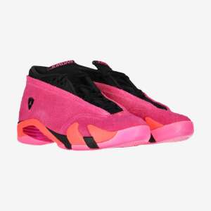 Air Jordan 14 Retro Low Women's shoes, pink and black, side view - Jordan