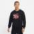 Schwarzer Air Jordan Essentials Statement Fleece GFX Crewneck Pullover mit roter Flight Grafik