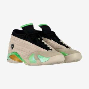 Air Jordan 14 Retro Low Aleali May Women's Sand Green Sneakers, side view - Jordan