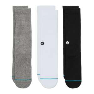 3 pack of STANCE ICON socks in grey, white and black - For man