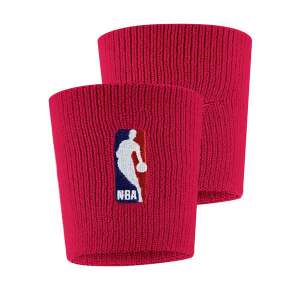 Nike NBA Wristbands, red, with NBA logo - Nike