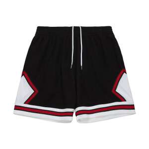 Mitchell & Ness BRANDED FRENCH TERRY DIAMOND SHORTS black basketball shorts, front view - Mitchell & Ness