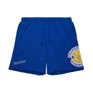 Modré šortky Mitchell & Ness NBA Postgame Fleece Shorts s logom Golden State Warriors - Mitchell & Ness