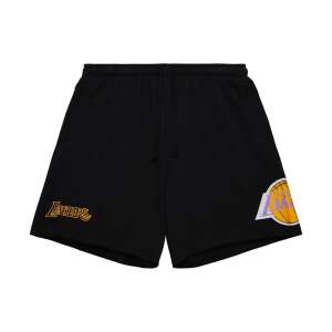 Black Mitchell & Ness NBA Postgame Fleece Shorts with Los Angeles Lakers logo - Mitchell & Ness