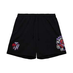 Mitchell & Ness Toronto Raptors Vintage Logo Fleece Shorts Fekete M elülnézet - Mitchell & Ness