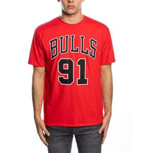 Mitchell & Ness NBA Chicago Bulls Last Dance Number 91 Tee Czerwona Koszulka z logo Bulls 91 - Mitchell & Ness