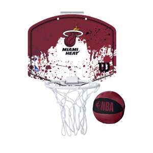 Wilson NBA Team Mini Hoop Miami Heat basketball hoop with a basketball - Wilson Basketball, Hoop, and Equipment