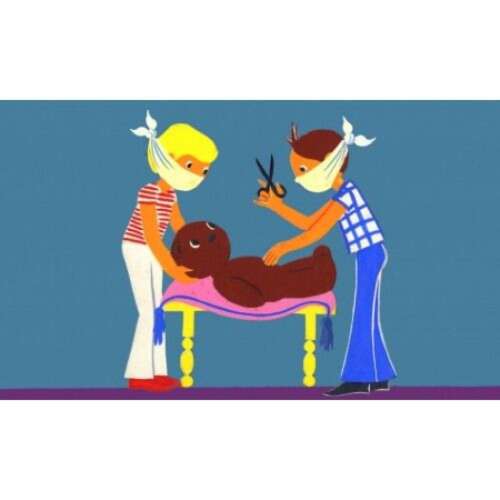 Boribon ursulețul de pluș diafilm, copiii taie părul ursulețului