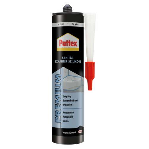 Pattex Szanitär szilikon, fehér, 280 ml, tömítőanyag fürdőszobához, konyhához és egyéb vizes helyiségekhez - Henkel