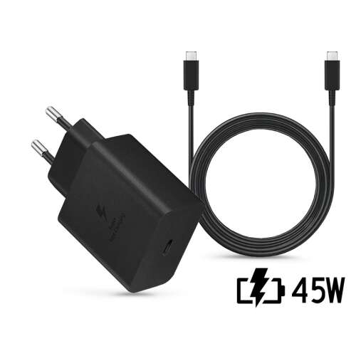 Încărcător de perete Samsung 45W USB-C Super Fast Charging 2.0 cu cablu USB-C la USB-C de 1,8 m