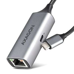 Adapter Axagon ADE-TXPD USB-C do Gigabit Ethernet z Power Delivery, srebrny - Karta sieciowa