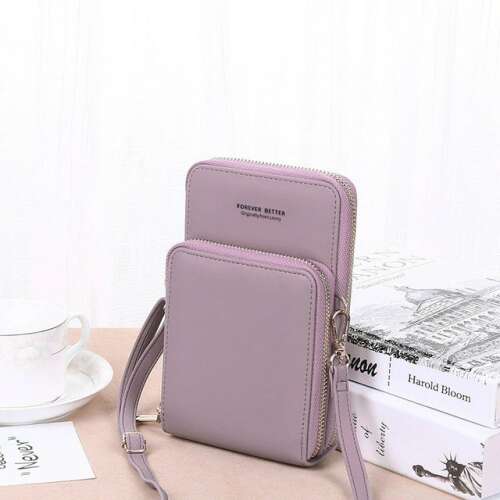 Elegáns Cipzáras Női Crossbody Táska - PU Bőr - 11x4,5x18 cm