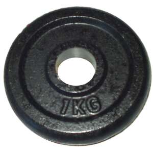 1 kg cast iron weight plate for barbells and dumbbells, 25 mm hole diameter - Weight & Dumbbell