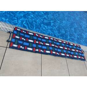 Négyrészes összecsukható strandfotel longue-kék