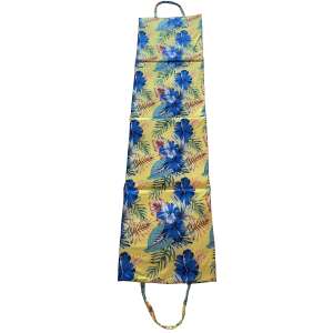 Yellow foldable beach lounger with floral pattern - Sun Lounger & Deck Chair
