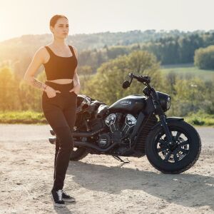 Női motoros leggings W-TEC Woposum M fekete 131636150 - Női leggings