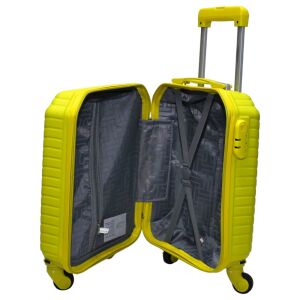 Open Trendi yellow cabin suitcase, 41x30x20 cm, interior view - Dressing Accessory