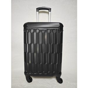 Front view of Thunder large black hard shell suitcase for travel - Dressing Accessory