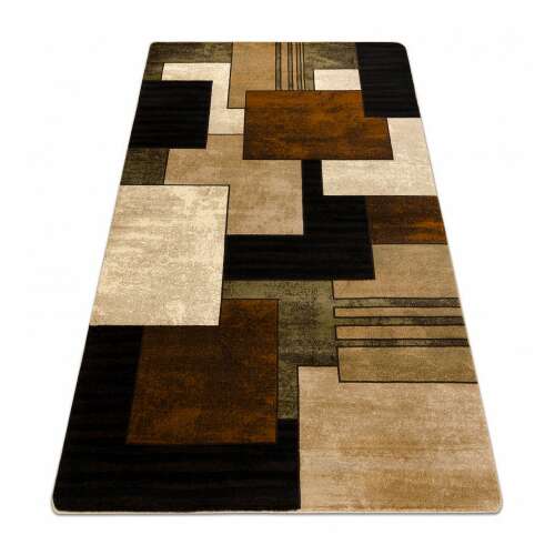 Royal Geometriai 3D szőnyeg fekete és barna színben, 150x230 cm