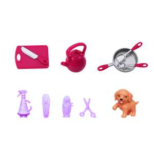 Anlily 4-in-1-Puppenspielset-Zubehör, einschließlich Arzt, Friseur, Koch und Tierpflegeartikel - Anlily