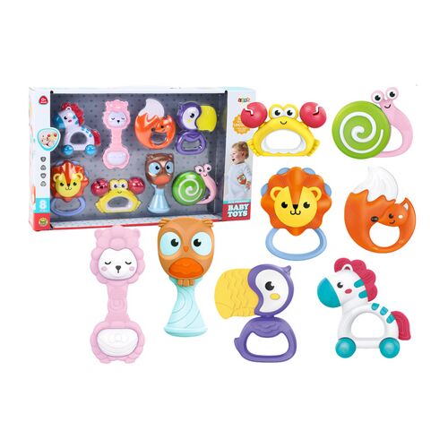 Baba csörgő és fogas készlet állatokkal 8 db 18008 146118199