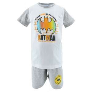 Batman Kinder-Kurzpyjama 6 Jahre, weißes T-Shirt mit Batman-Logo und graue Shorts mit Batman-Logo - Batman