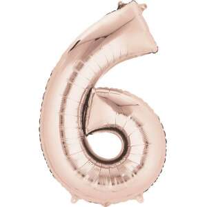 Rose Gold Number 6 Giant Foil Balloon, 86*55 cm - Amscan Balloon