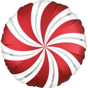 Red and white swirl foil balloon, 43 cm - Balloon