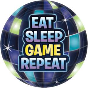 Battle Royal Storm 8 pack 18cm paper plates with Eat Sleep Game Repeat design - Party Supply