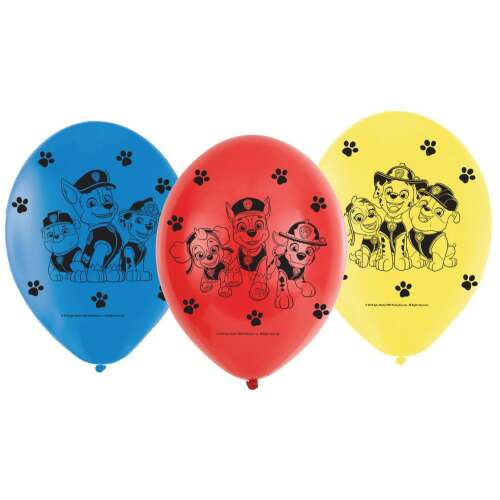Paw Patrol Luftballons, 6er Pack, 9 Zoll, blau, rot, gelb, Latex, Partydekoration