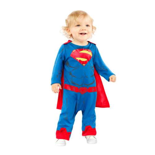 Superman baba jelmez 12-18 hónapos korú babáknak, kék és piros overál köpennyel - Szerepjáték