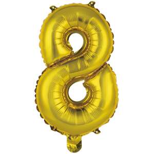 Gold number 8 foil balloon, 46 cm - Balloon