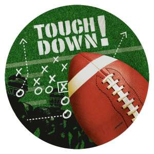 American football touchdown paper plates, 8 pack, 23 cm - Party Supply