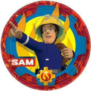 Talerze papierowe Fireman Sam, 8 sztuk, 23 cm, artykuły imprezowe - Talerz jednorazowy