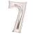 Silver number 7 foil balloon, 66 cm