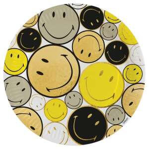 8 sztuk 23 cm talerzy papierowych Smiley Originals z wzorem uśmiechniętej buźki - Talerz jednorazowy