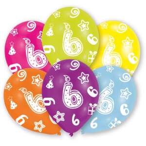 6er Pack 11 Zoll Happy Birthday Ballons mit der Nummer 6 und Sternen, perfekt für Geburtstagsfeier Dekorationen - Luftballons