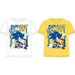 Sonic the Hedgehog Let's Go kids t-shirt, white and yellow, short sleeve, 104-134 cm - Kids' T-Shirt