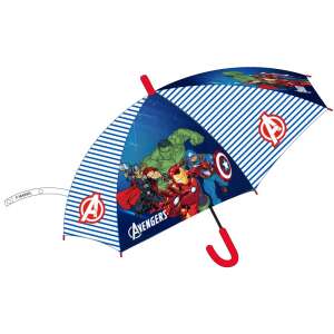 Avengers kids umbrella, blue and white striped with Avengers characters, 74 cm diameter - Children's Umbrella