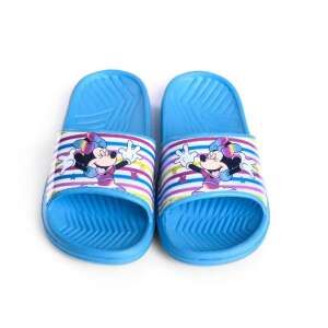 Disney Minnie Mouse Kids Slides, Blue with Rainbow Stripes - Kids' Slipper