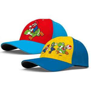 Super Mario Yoshi kids baseball cap, blue and yellow, with Mario and Yoshi running, 52-54 cm - Kids' Baseball Caps, Hat